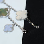 ⭐Miroze CLOVER BRACELET 5 MOTIFS MOP CHALCEDONY SILVER