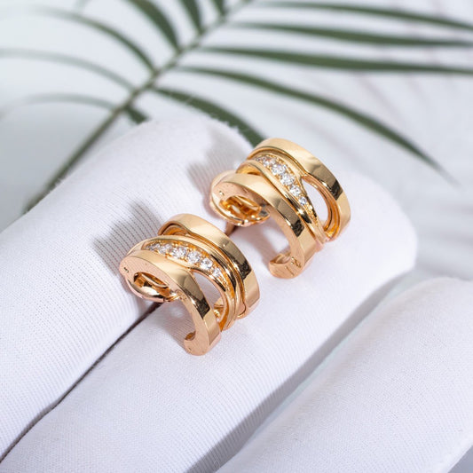 [⭐Miroze]ZERO 1 PINK GOLD DIAMONDS EARRINGS