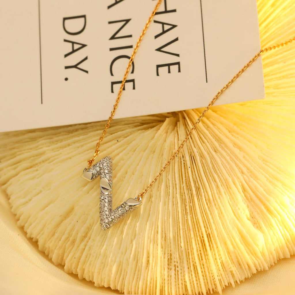 ⭐Miroze VOLT SILVER DIAMOND PEDANT NECKLACE