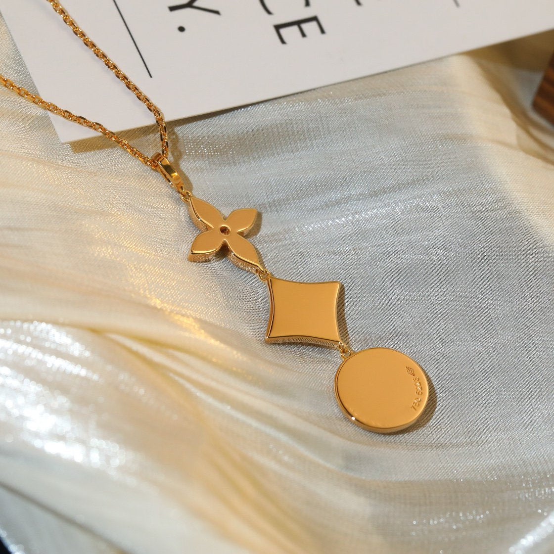 [⭐Miroze]STAR AND SUN DIAMOND PINK GOLD NECKLACE