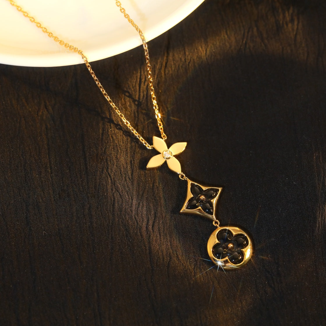 [⭐Miroze]STAR AND SUN ONYX PINK GOLD NECKLACE