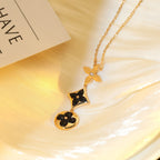 ⭐Miroze STAR AND SUN ONYX PINK GOLD NECKLACE