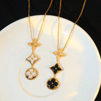 ⭐Miroze STAR AND SUN ONYX PINK GOLD NECKLACE
