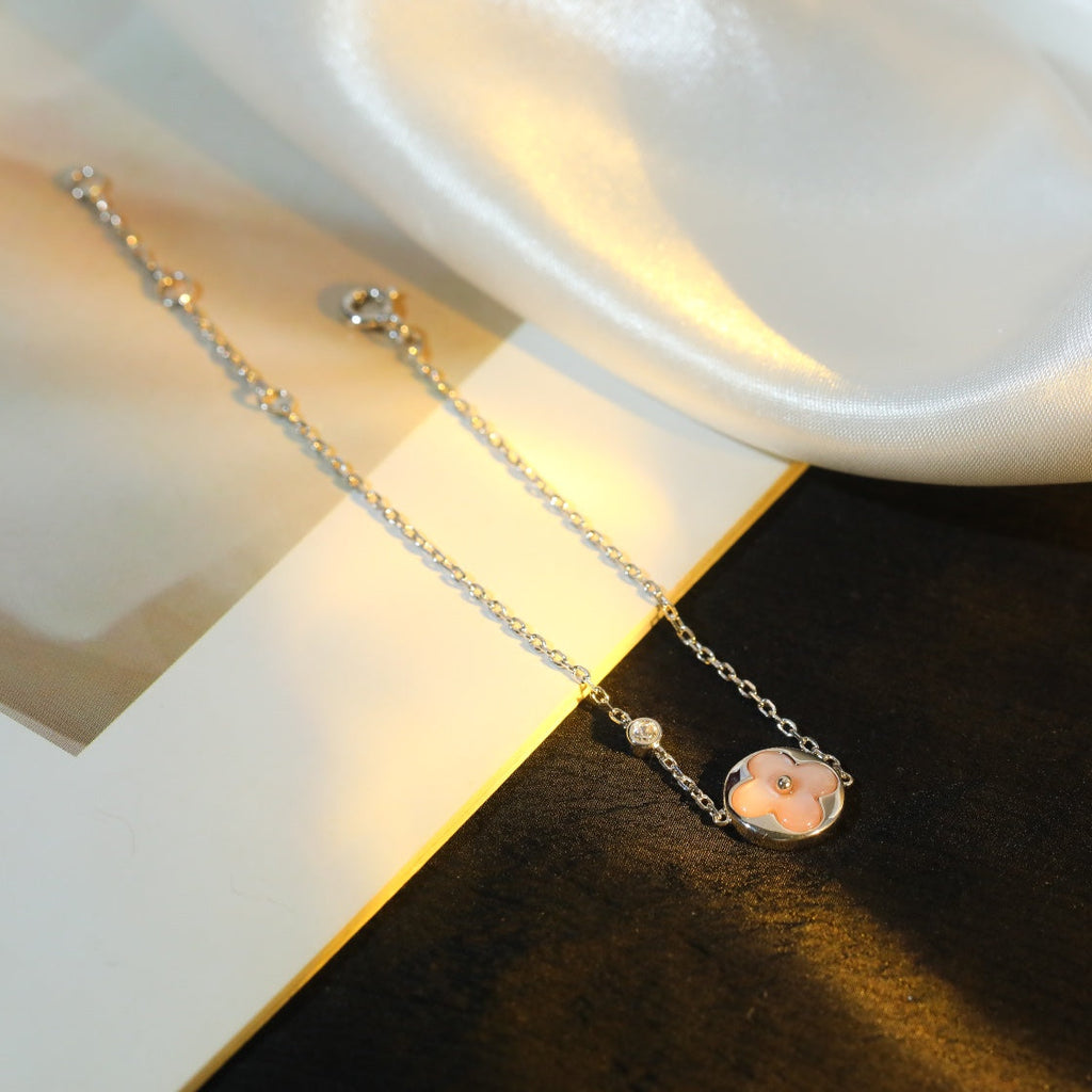 ⭐Miroze SUN MOTIF PINK MOP SILVER BRACELET