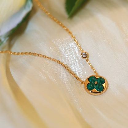 [⭐Miroze]SUN PEDANT PINK GOLD 1 DIAMOND NECKLACE