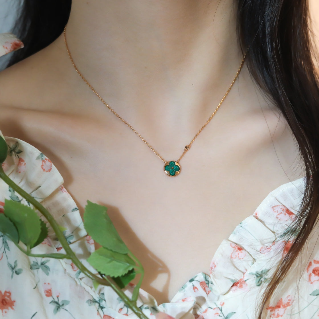 ⭐Miroze SUN PEDANT PINK GOLD 1 DIAMOND NECKLACE