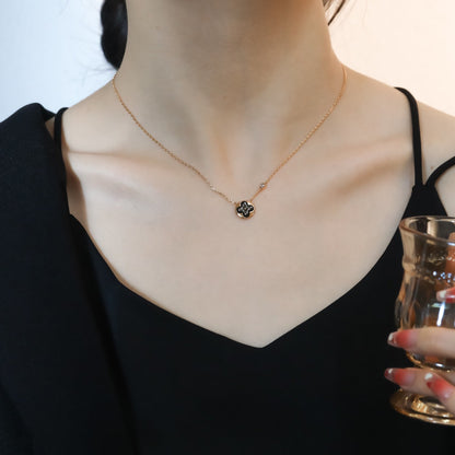[⭐Miroze]SUN PEDANT PINK GOLD 1 DIAMOND NECKLACE