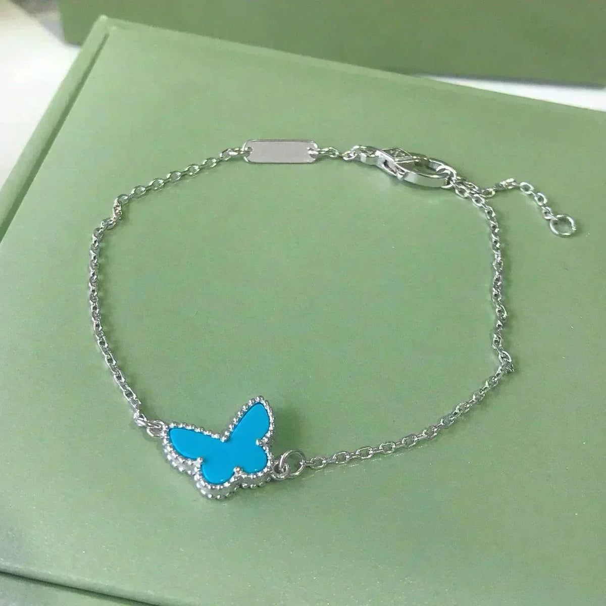 ⭐Miroze BUTTERFLY TURQUOISE BUTTERFLY BRACELET SILVER