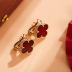 ⭐Miroze CLOVER MEDIUM 1 MOTIFS CARNELIAN  EARRINGS