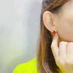 ⭐Miroze CLOVER MEDIUM 1 MOTIFS CARNELIAN  EARRINGS
