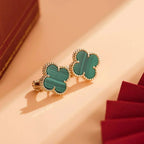 ⭐Miroze CLOVER MEDIUM 1 MOTIFS MALACHITE  EARRINGS