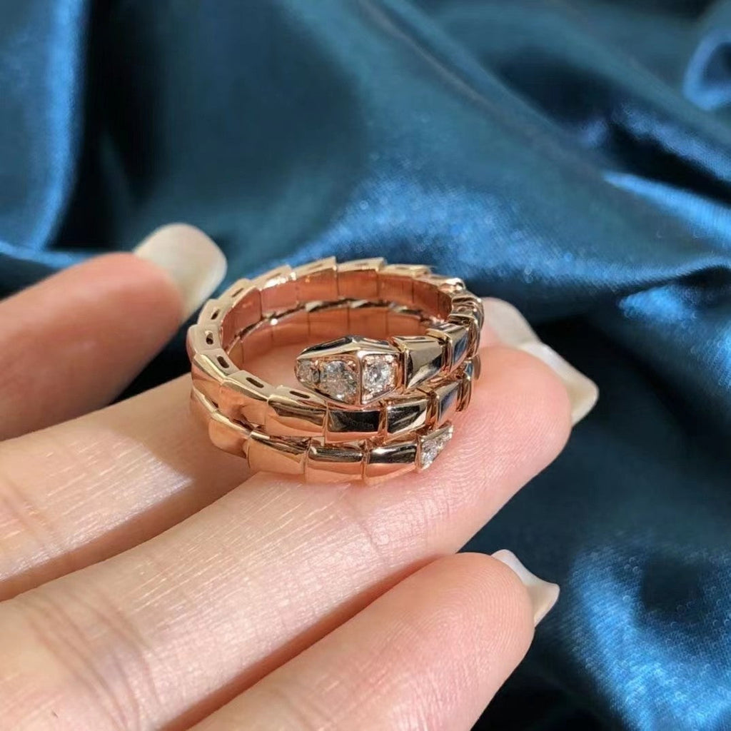 [⭐Veya]SERPENTS DOUBLE ROW DIAMOND RING