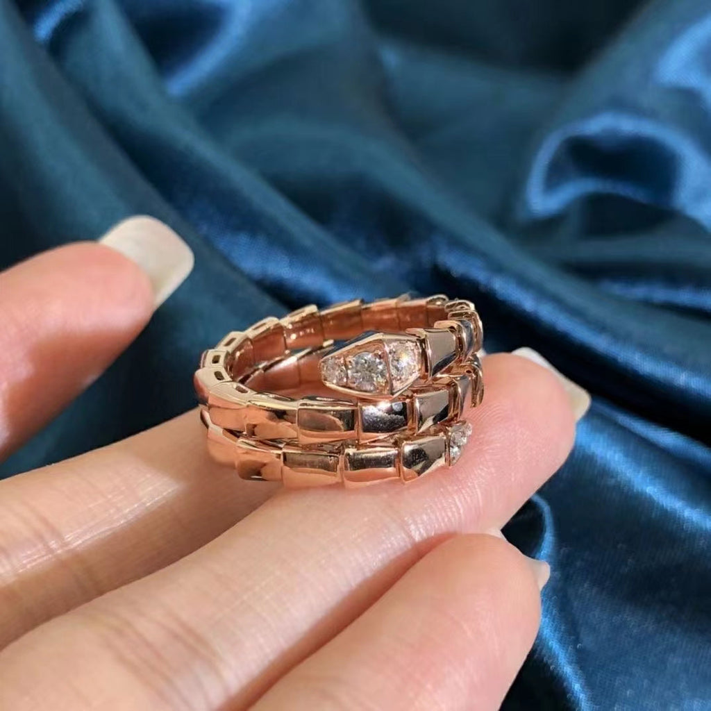 [⭐Veya]SERPENTS DOUBLE ROW DIAMOND RING