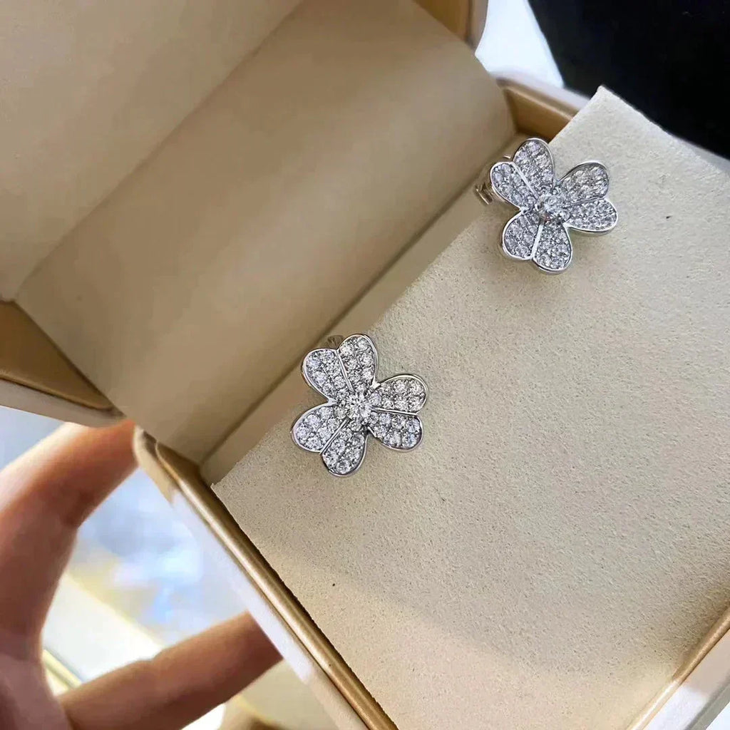 ⭐Miroze CLOVER COMOS DIAMOND EARRINGS SILVER