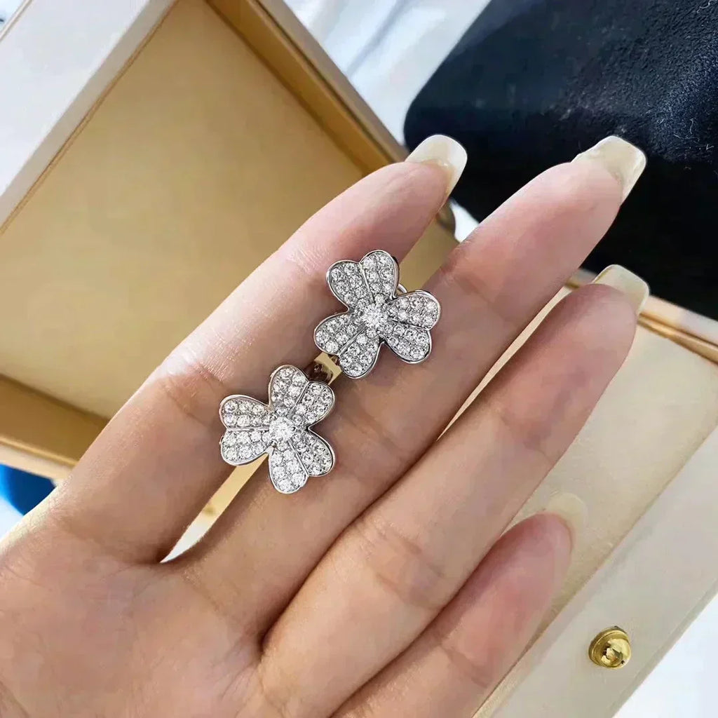 ⭐Miroze CLOVER COMOS DIAMOND EARRINGS SILVER