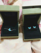 ⭐Miroze BUTTERFLY TURQUOISE EARRINGS SILVER