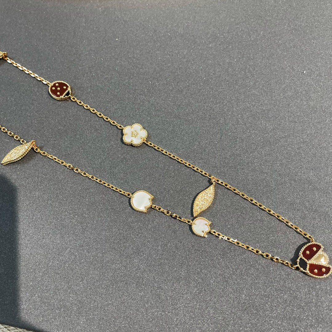 [⭐Miroze]LUCKY SPRING 15 MOTIFS GOLD NECKLACE