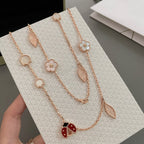 ⭐Miroze LUCKY SPRING 15 MOTIFS ROSE GOLD NECKLACE