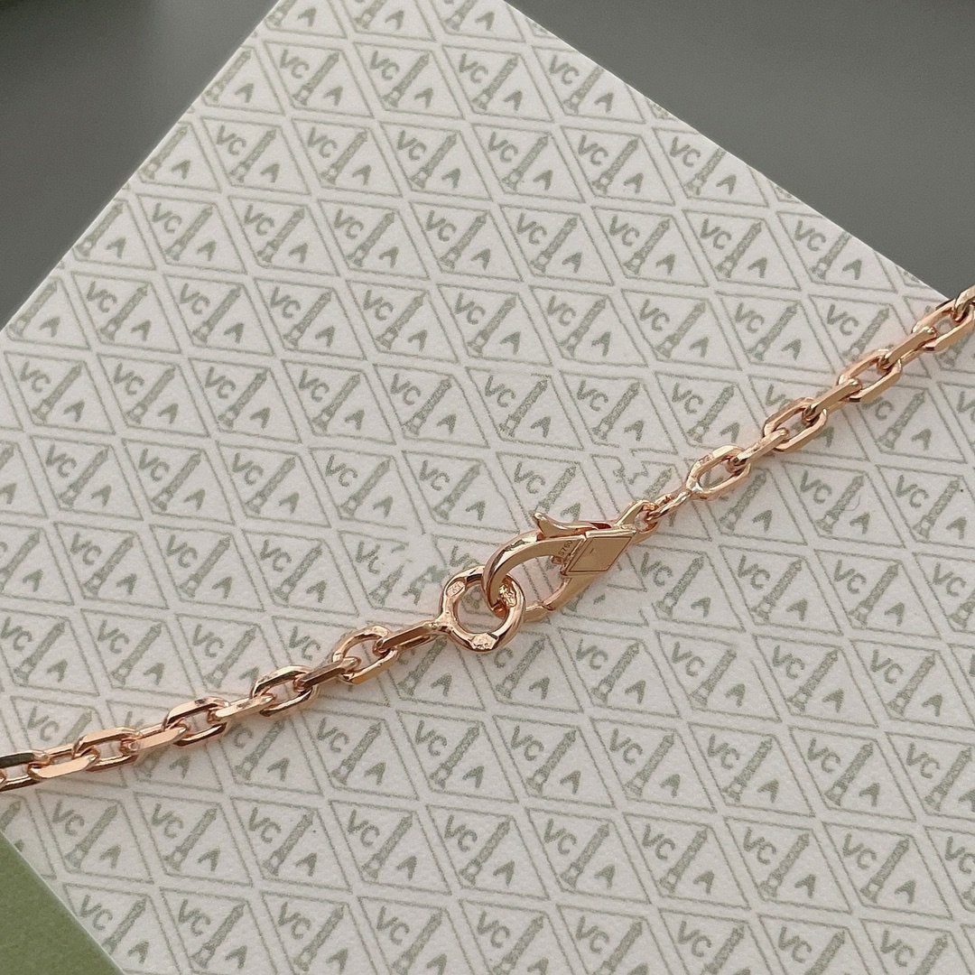 [⭐Miroze]LUCKY SPRING 15 MOTIFS ROSE GOLD NECKLACE