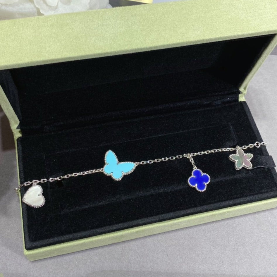 [⭐Miroze]LUCKY SPRING SILVER BRACELET 4 MOTIF