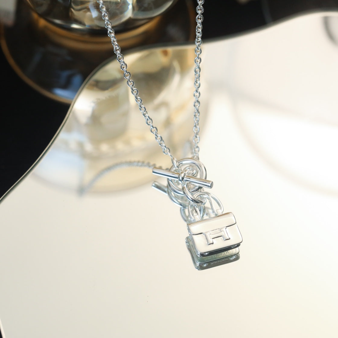 [⭐Miroze]POP H PEDANT SILVER NECKLACE