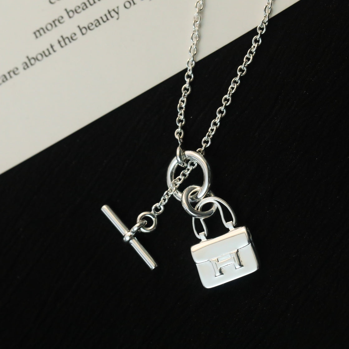 [⭐Miroze]POP H PEDANT SILVER NECKLACE