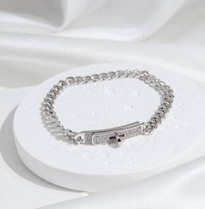 [⭐Miroze]KELLY CHAIN SILVER DIAMOND BRACELET