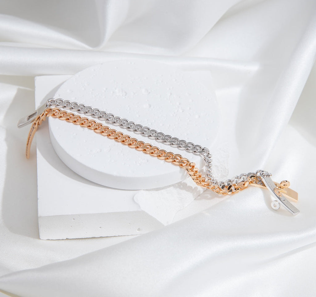 ⭐Miroze KELLY CHAIN SILVER DIAMOND BRACELET