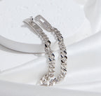 ⭐Miroze KELLY CHAIN SILVER DIAMOND BRACELET