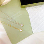 ⭐Miroze CLOVER MINI 9.5MM WHITE MOTHER-OF-PEARL NECKLACE