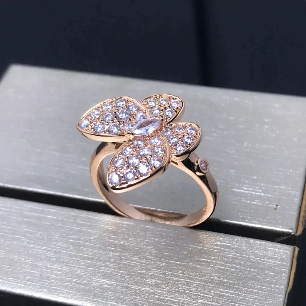 ⭐Miroze BUTTERFLY PINK GOLD DIAMOND RING