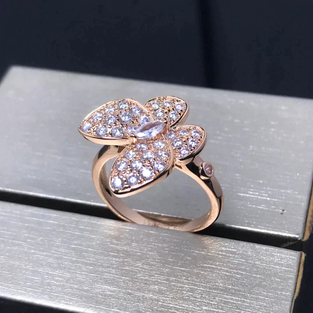 [⭐Miroze]BUTTERFLY PINK GOLD DIAMOND RING