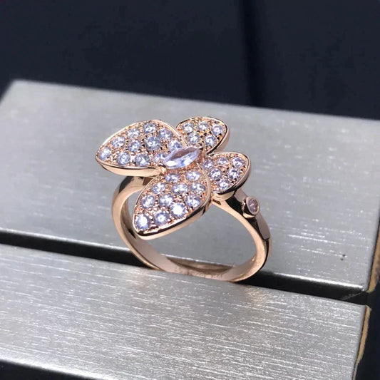 [⭐Miroze]BUTTERFLY PINK GOLD DIAMOND RING