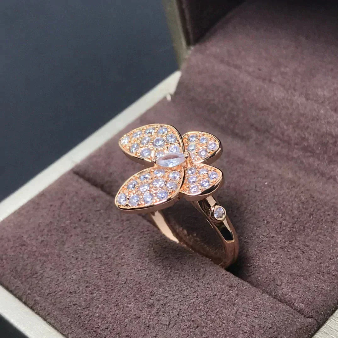 ⭐Miroze BUTTERFLY PINK GOLD DIAMOND RING