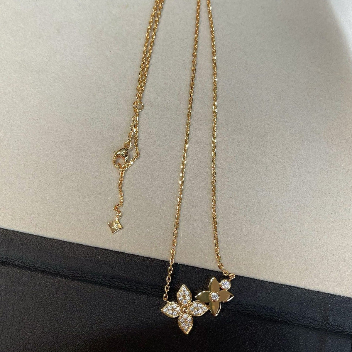 ⭐Miroze STAR BLOSSOM NECKLACE PINK GOLD DIAMONDS