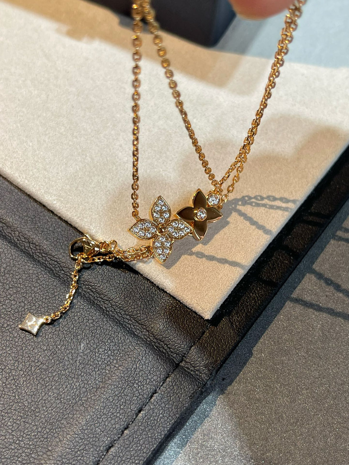 [⭐Miroze]STAR BLOSSOM NECKLACE PINK GOLD DIAMONDS