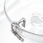 ⭐Miroze CLOVER 2 MOTIFS  DIAMOND ONYX EARRINGS SILVER
