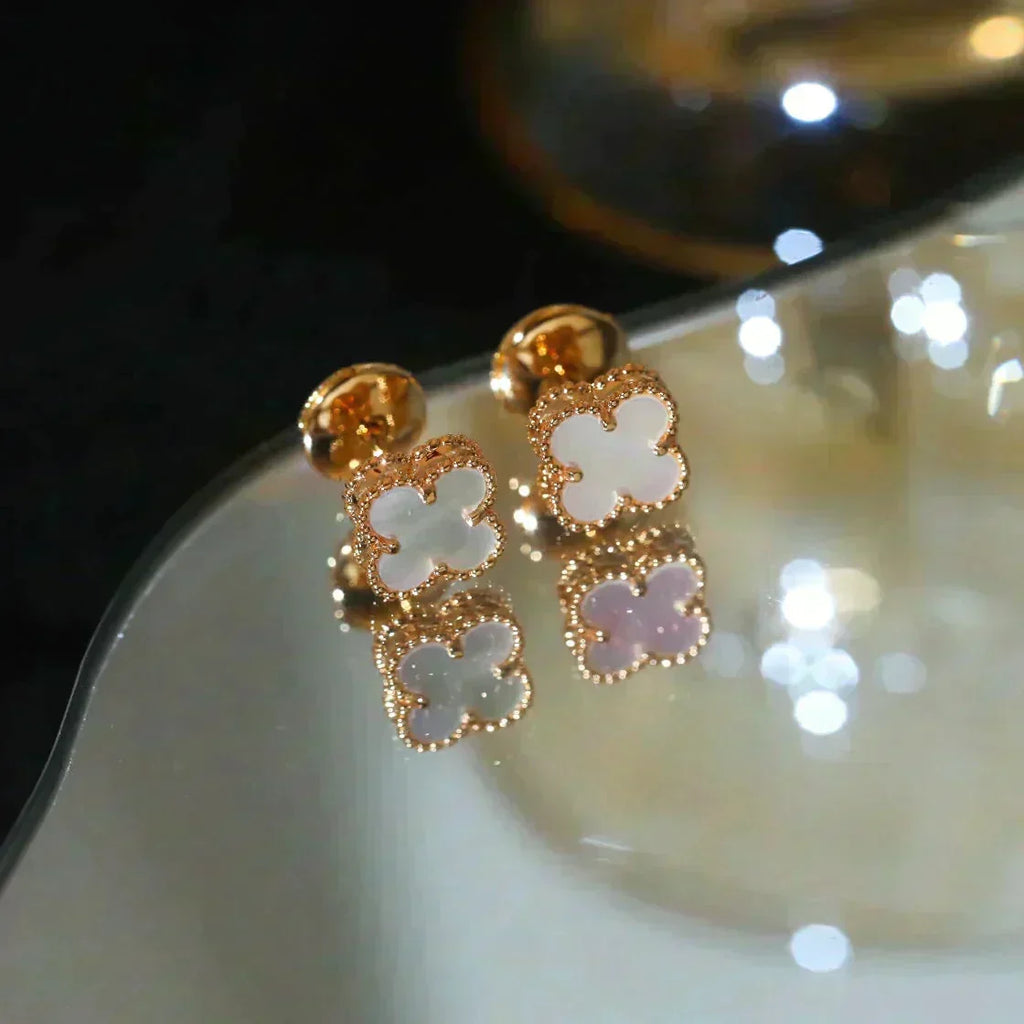 ⭐Miroze CLOVER MINI 9.5MM WHITE MOP EARRINGS