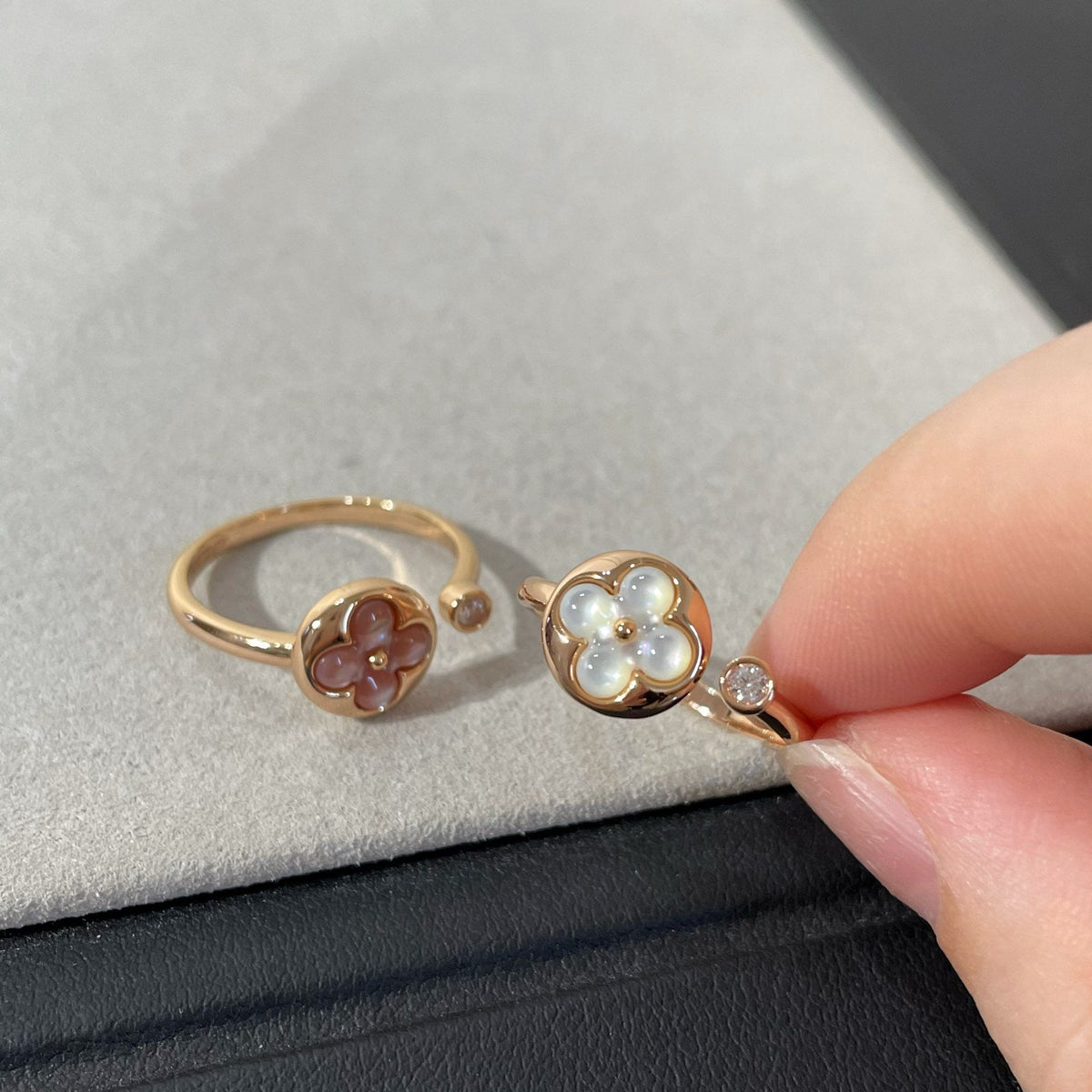 [⭐Miroze]SUN 1 DIAMOND PINK MOP RING