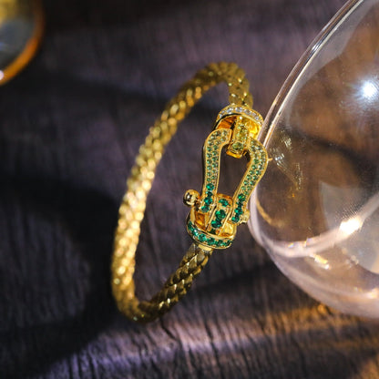 [⭐Miroze]FORCE 10 GOLD GREEN DIAMOND PAVED