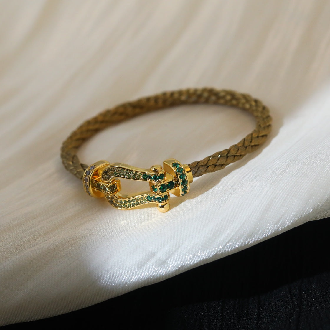 [⭐Miroze]FORCE 10 GOLD GREEN DIAMOND PAVED