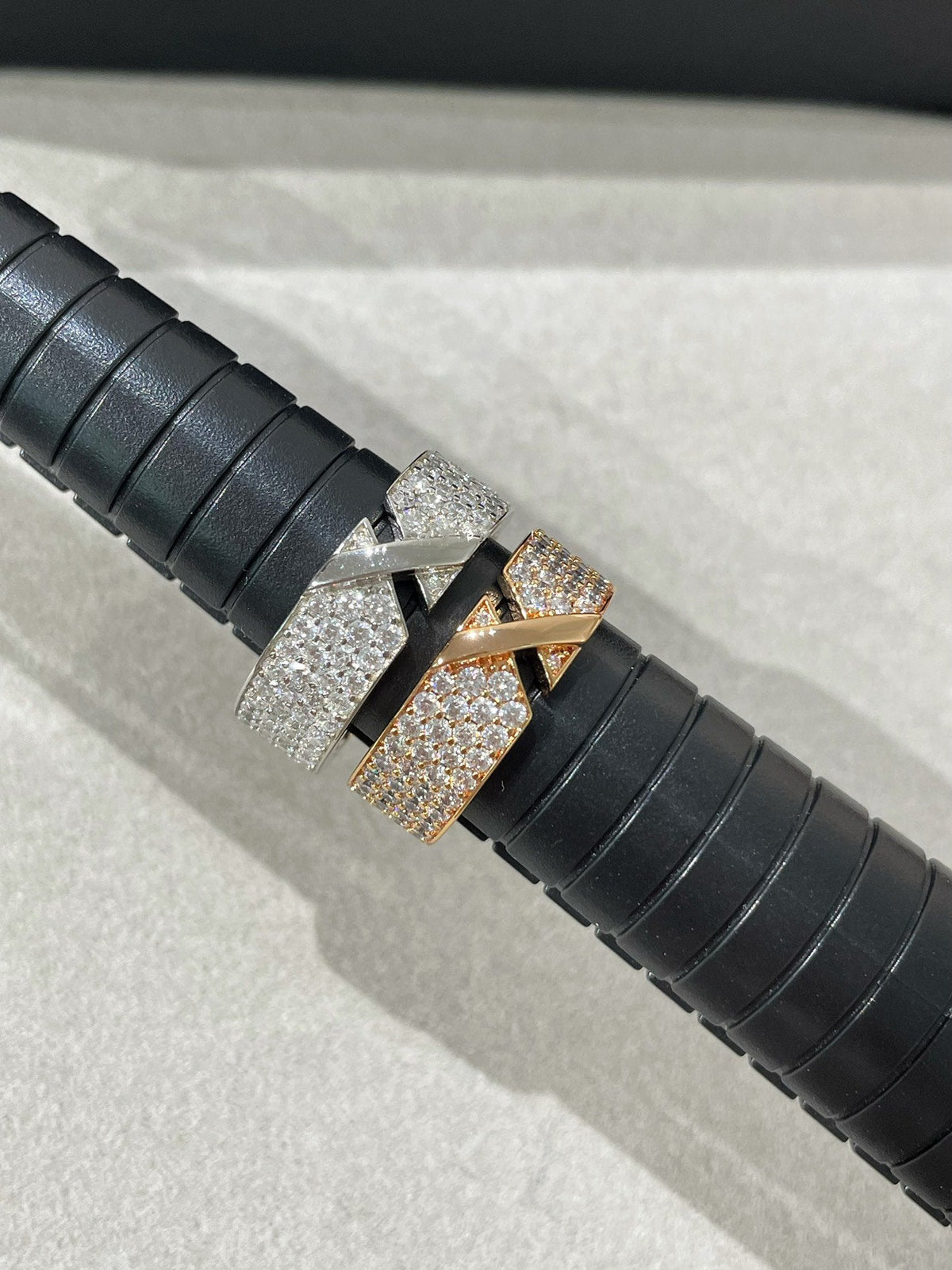 [⭐Miroze]LIENS EVIDENCE  DIAMOND PAVED RING