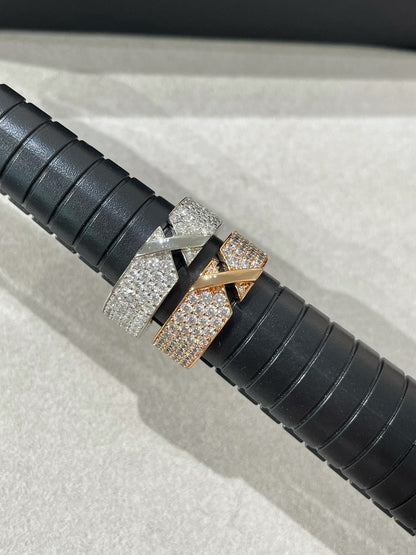 [⭐Miroze]LIENS EVIDENCE  DIAMOND PAVED RING