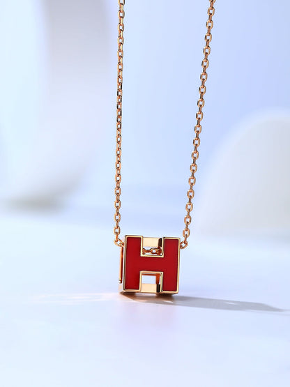 [⭐Miroze]H CAGE PINK GOLD NECKLACE