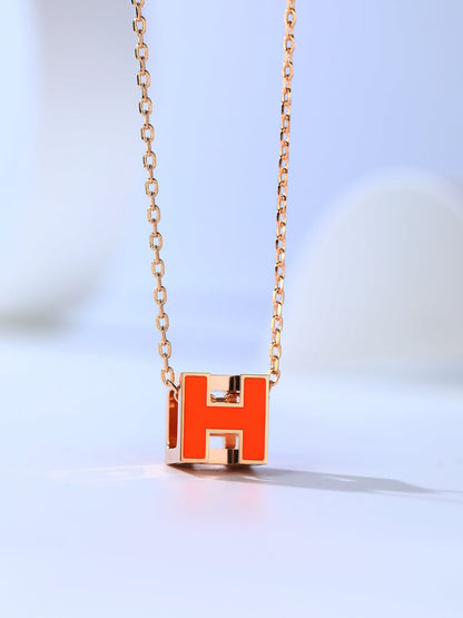 [⭐Miroze]H CAGE PINK GOLD NECKLACE
