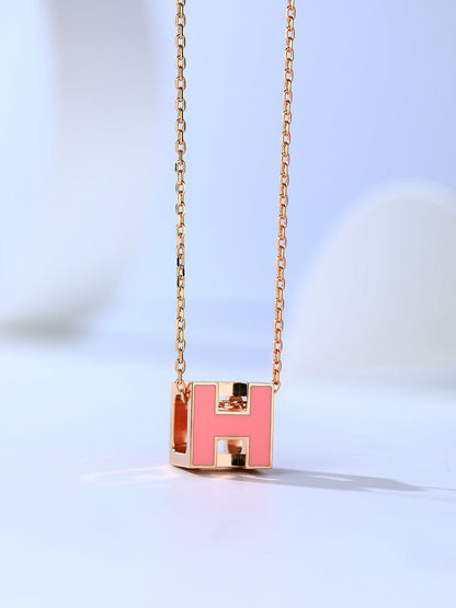 [⭐Miroze]H CAGE PINK GOLD NECKLACE