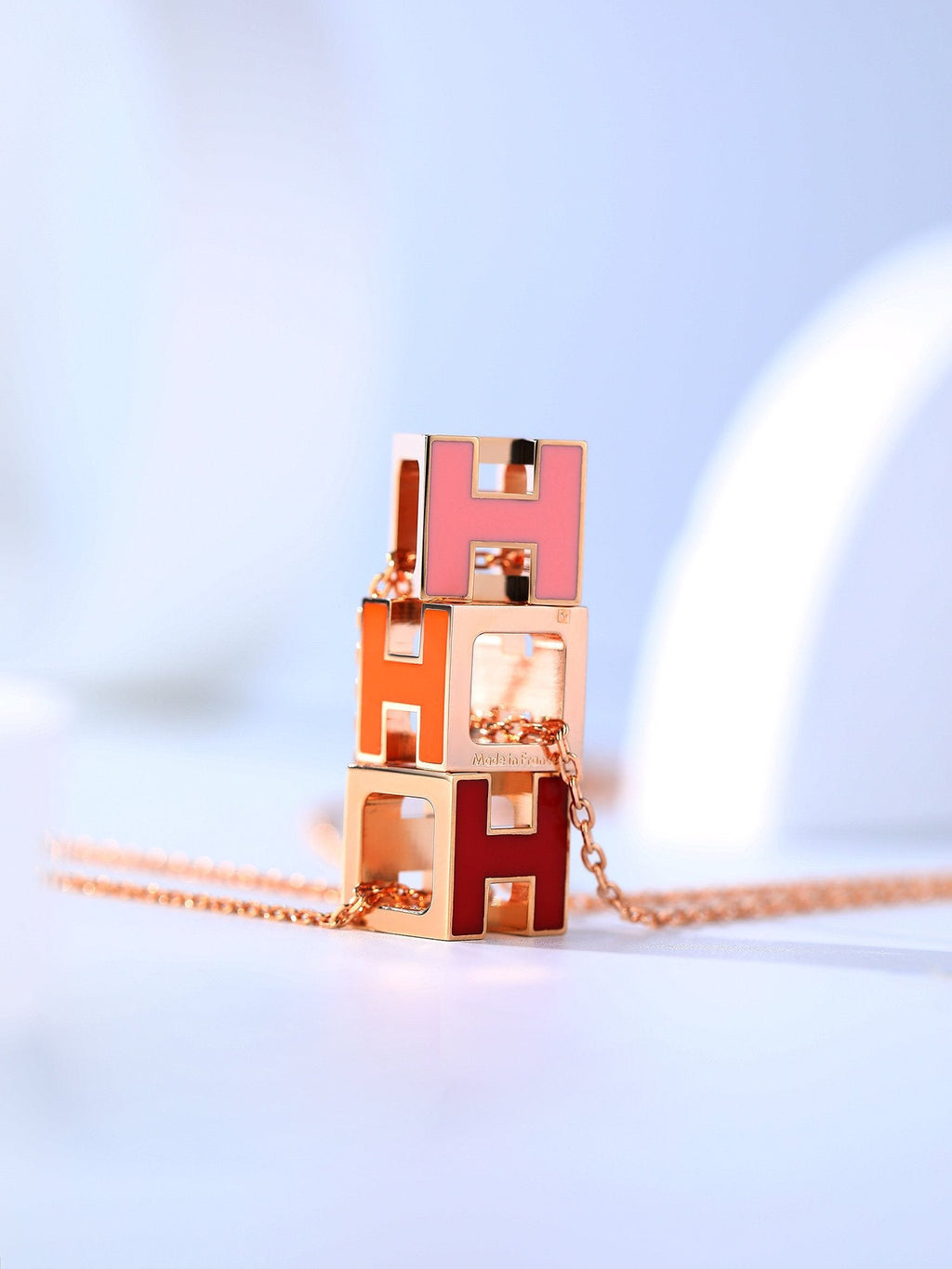 ⭐Miroze H CAGE PINK GOLD NECKLACE