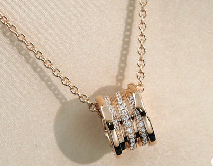 [⭐Miroze]ZERO 1 PINK GOLD DIAMOND NECKLACE