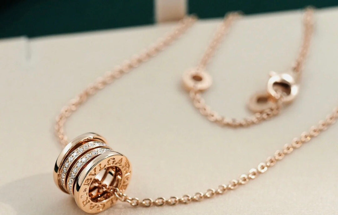 [⭐Miroze]ZERO 1 PINK GOLD DIAMOND NECKLACE