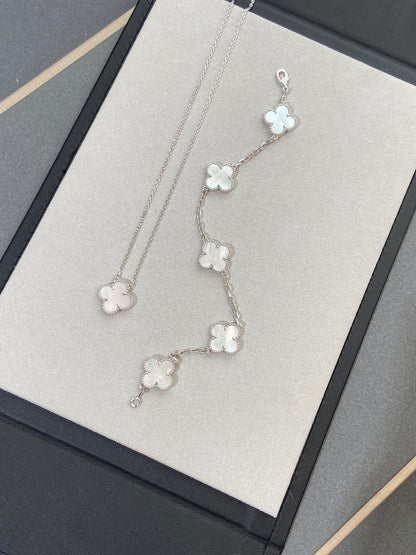 [⭐Miroze]CLOVER WHITE PEARL MOP 5 MOTIF BRACELET COLLECTION